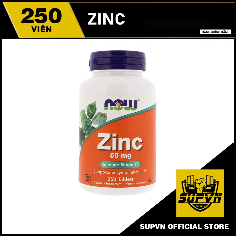 Now Zinc 50mg 250 viên - Viên bổ sung Kẽm Now Tablets, 50 mg, Pack of 250
