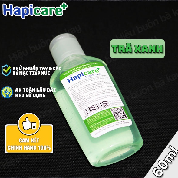 Gel rửa tay khô mini Hapicare+ (60ml) bỏ túi cho khả năng kháng khuẩn và khử mùi