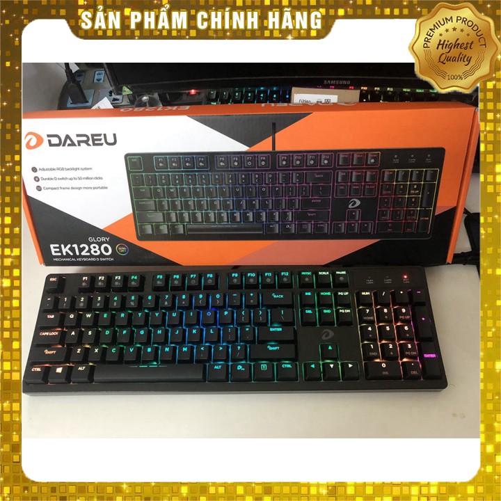 Bàn Phím Cơ Gaming DareU EK1280 - Mã cũ DK1280 - RGB Blue/Brown/Red Switch [ Mai Hoàng phân phối, BẢO HÀNH 24 THÁNG ] | BigBuy360 - bigbuy360.vn