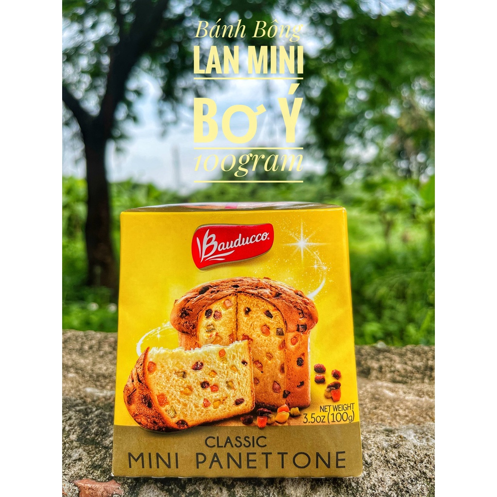 Bánh bông lan 80Gram men tự nhiên ⚡ GIÁ TỐT NHẤT ⚡ Bánh mì nhân Trái cây sấy và Socola Ý Panettone Bauducco 100g