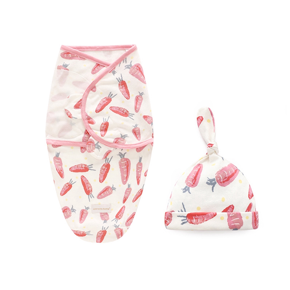 『Prettyhat 』 Túi ngủ trẻ em chăn bông chăn trẻ sơ sinh nắp cap / Newborn Baby Swaddle Hat Set