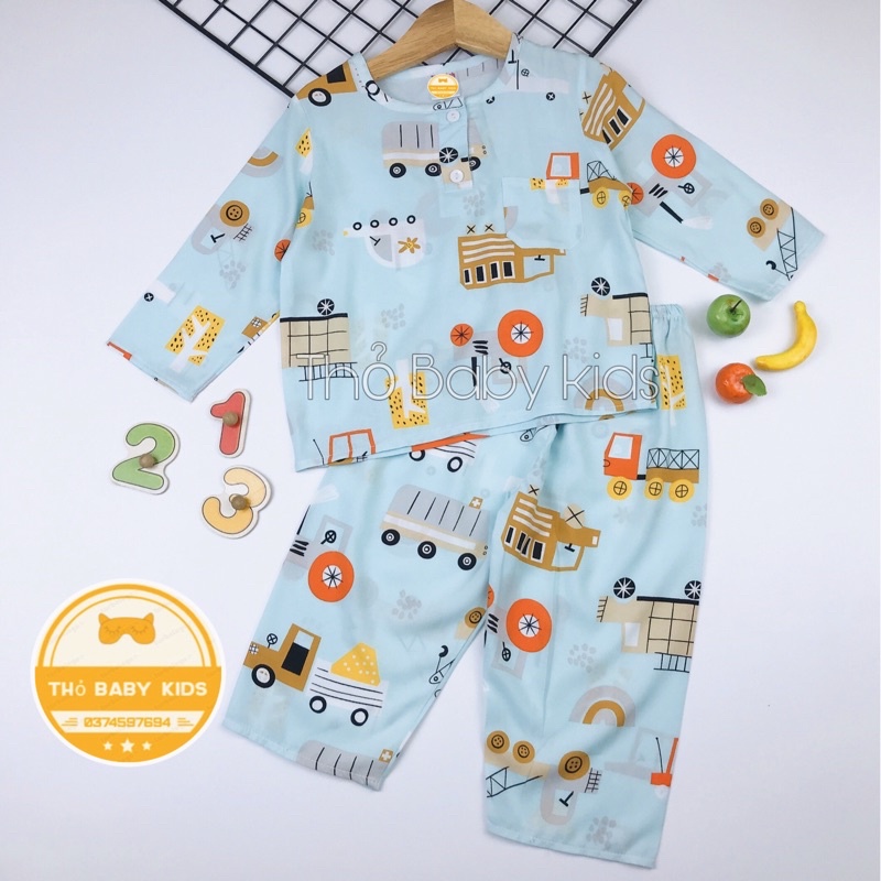 Bộ lanh/tole bé trai tay dài quần dài shop thỏ baby kids