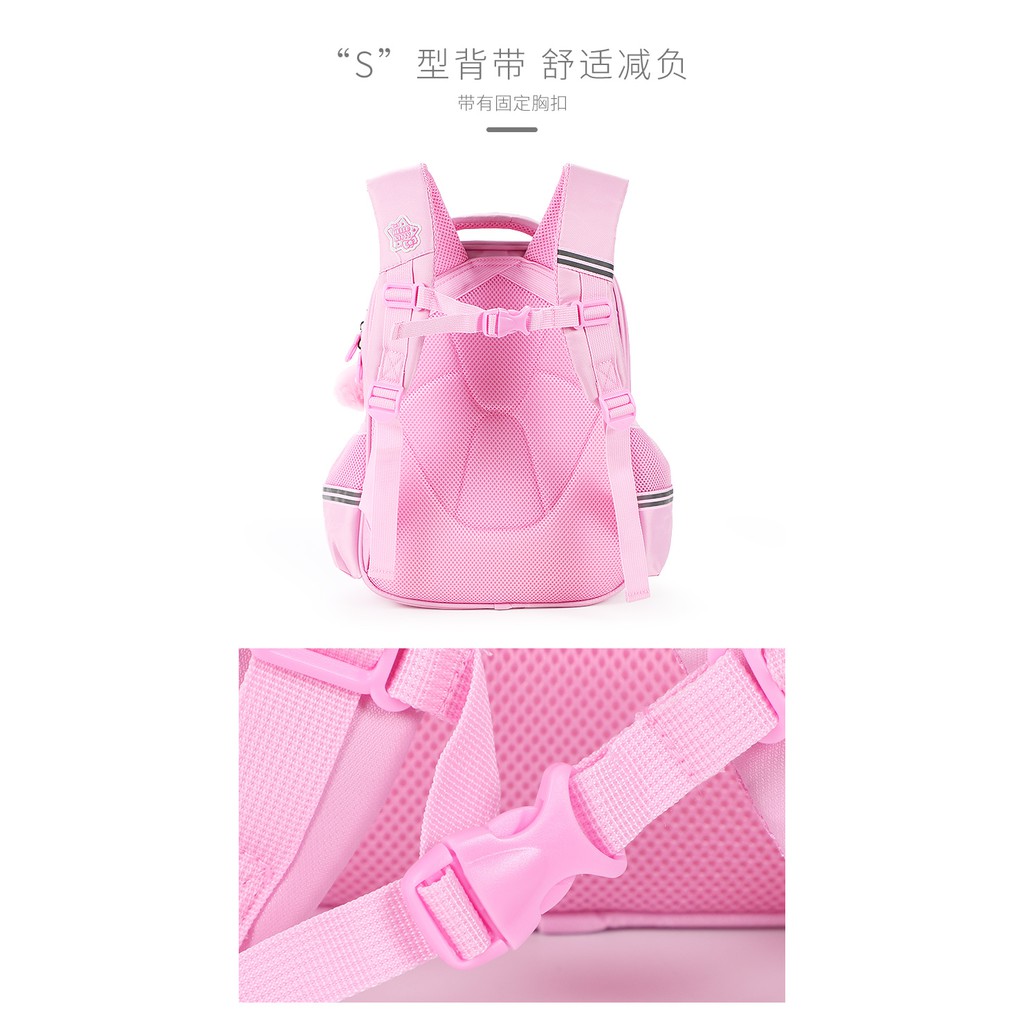 Hello kitty học sinh chính hãng schoolbag học sinh tiểu học schoolbag hello kitty schoolbag học sinh tiểu học cô gái lớp một dễ thương công chúa cô gái trẻ em ridge prote