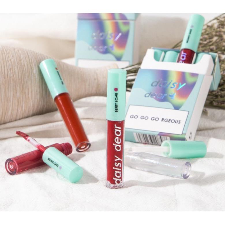 [Hàng mới về] Bộ 4 son môi DAISY DEAR chất lượng cao thiết kế vỏ hình thuốc lá độc đáo | BigBuy360 - bigbuy360.vn