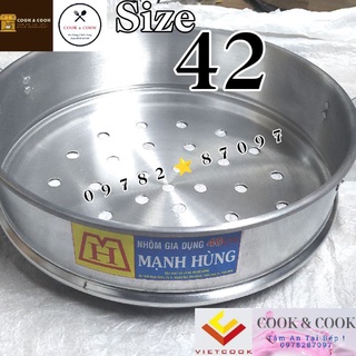 Mua  Chính Hãng  Ngăn Xửng Hấp Bánh Bao Size 42 Nhôm Mạnh Hùng- Hấp hải sản/rau củ...