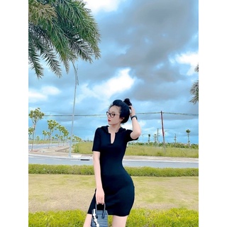 Váy len tăm body cổ đức