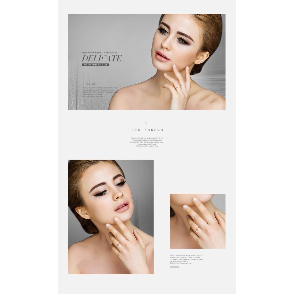 Nhẫn mạ bạc 925 phối hình trái tim xinh xắn dành cho nữ