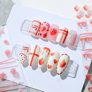 Sticker hoạ tiết tim ,nơ ,hoa quả .. 5d nổi siêu xinh trang trí móng