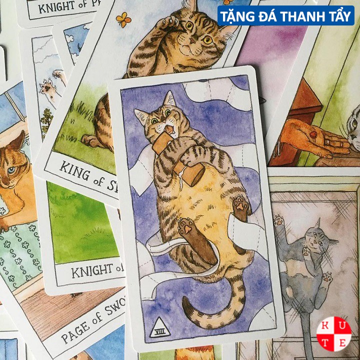 Bài Tarot Cat 78 Lá Bài Tặng File Tiếng Anh Và Đá Thanh Tẩy C33