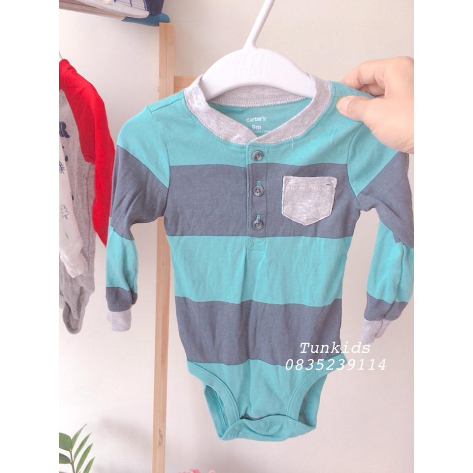 {3-6m} Body chip dài tay Carter xuất xịn