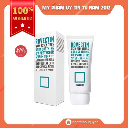 Kem Chống Nắng Vật Lí Rovectin Skin Essentials Aqua Soothing UV Protector SPF 50+ PA++++ 10ml