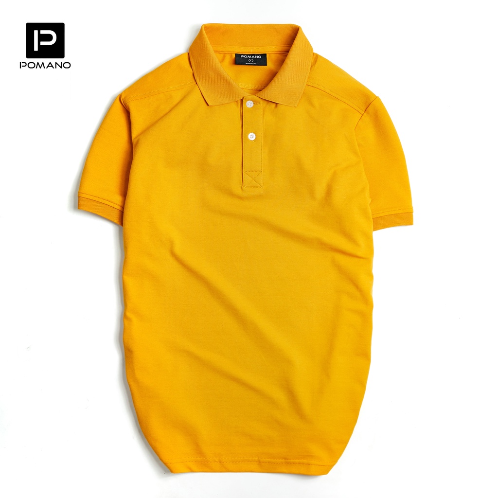 Áo thun POLO nam cổ bẻ vải cá sấu Cotton xuất xịn, thiết kế phong cách sang trọng lịch lãm Vàng POMANO