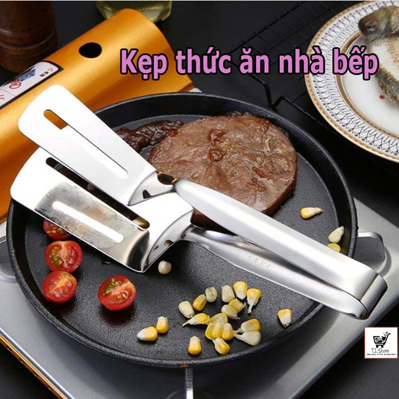 Kẹp gắp thức ăn inox , Kẹp chiên, rán thức ăn (KẸP THỨC ĂN)