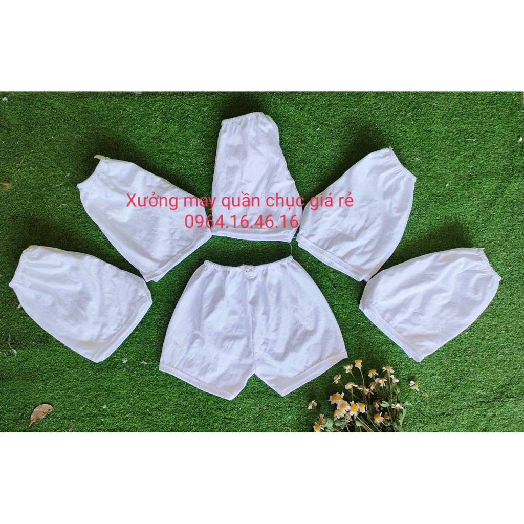 Set 10 quần đùi màu trắng cho bé trai bé gái