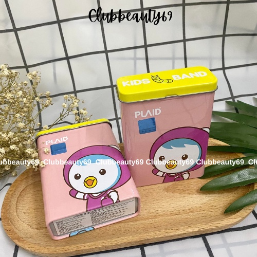 Băng Keo Cá Nhân Hộp Thiếc Hồng Pororo Kids Band (Hộp 2 size - 25 miếng)