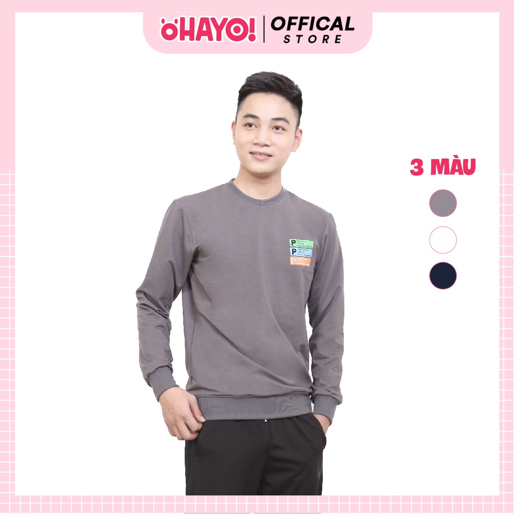 Áo Sweater Nam OHAYO Nỉ Da Cá Dài Tay Cổ Tròn, Chất Liệu Giữ Ấm Tốt, Hình Chữ P Sắc Nét AN009