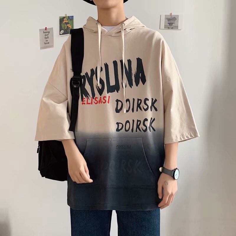 Real shot new letter printing comfortable fashion front pocket stitching design casual hoodie | BigBuy360 - bigbuy360.vn