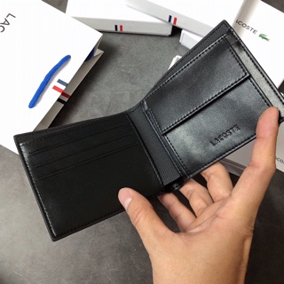 Ví ngắn lacoste sọc gân