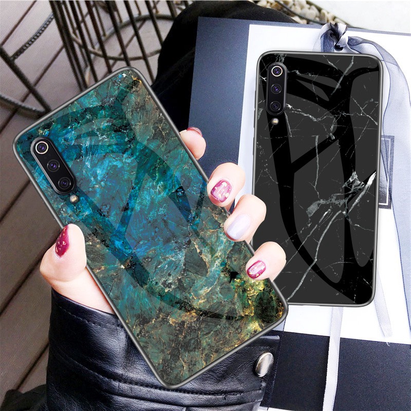 Case MEIZU 16S Meilan Note 9 Note 6 Note 5 5S 16X X8 16th Plus Marble Tempered Glass Protective Back Cover