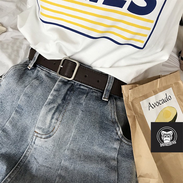 [Hàng loại A] Thắt lưng da, Dây nịt nam nữ trẻ trung màu đen nâu