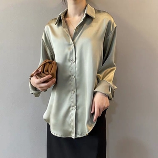 Áo Lụa Satin Cao Cấp Phong Cách Hàn Quốc 2021 Cho Nữ