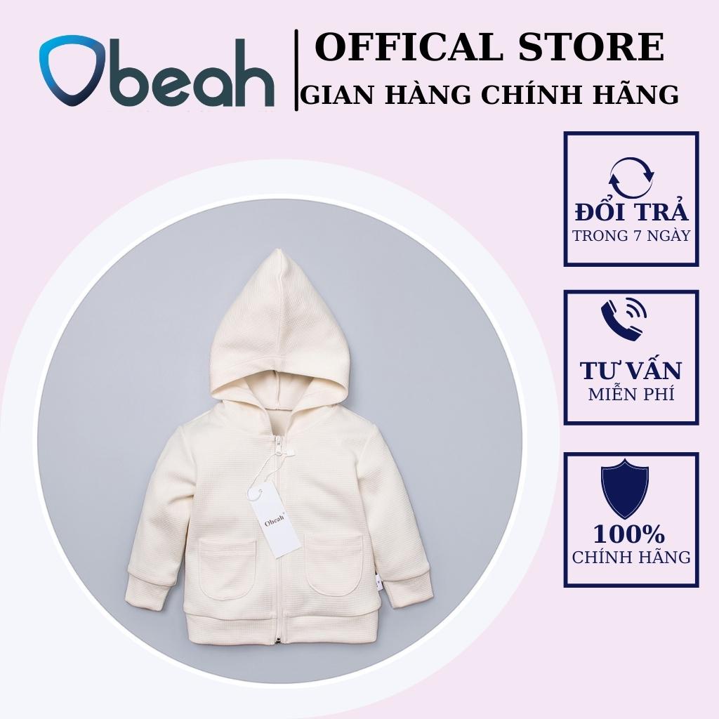 Áo khoác thu đông, bộ quần áo thu đông mũ liền chất liệu cotton tổ ong cao cấp cho bé yêu từ 0 - 24 tháng tuổi Obeah