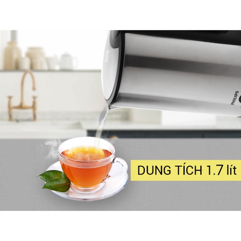 Bình Đun Siêu Tốc Philips HD9316 (1.7L - 1800W) - INOX Cao Cấp - BH Chính Hãng 2 Năm