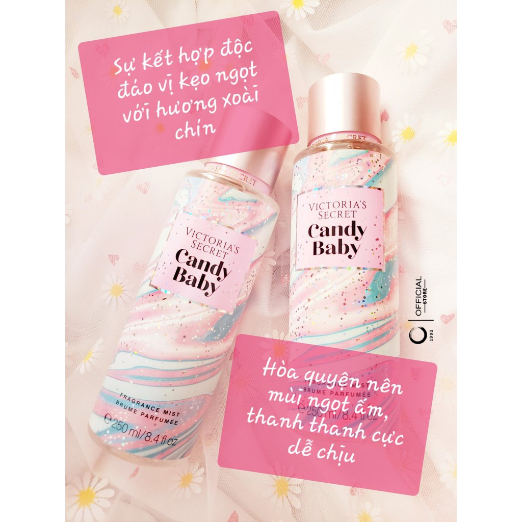 Xịt Thơm Body 💞Freeship💖 Xịt Thơm Toàn Thân Victoria's Secret 🍨 CANDY BABY 🍭 Body Mist 250ml - Xịt BODY [✔️Chính Hãng]