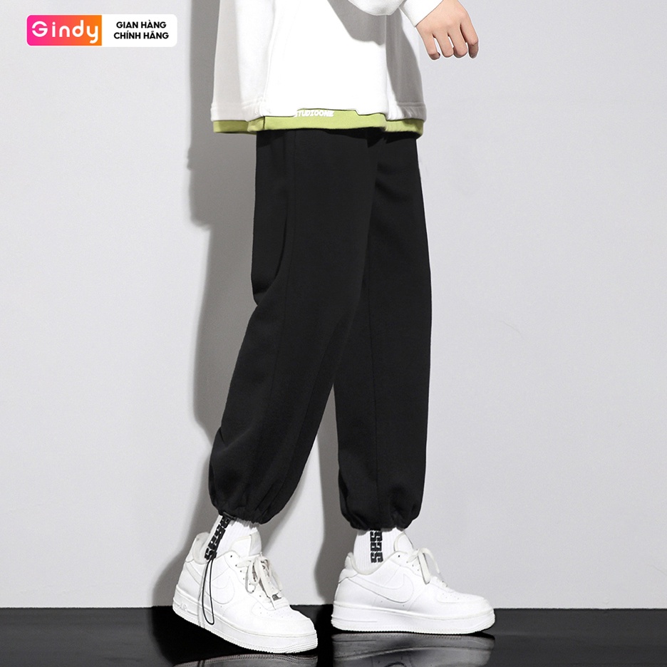 Quần jogger nam nữ GINDY thể thao dây rút chất nỉ da cá phong cách unisex cá tính thời trang thu đông QN004