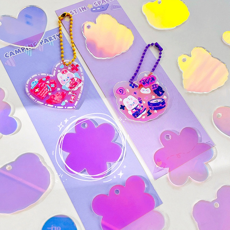 Set 4 Móc Khóa Acrylic Thay Đổi Màu Sắc