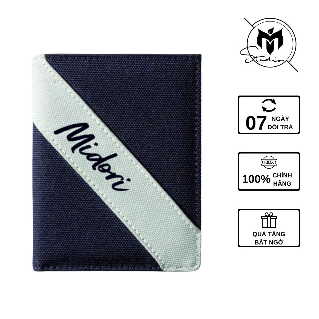Ví Vải Đứng Nam Nữ Màu Phối Polyester Kháng Nước Unisex Gập Đựng Thẻ Midori Local Brand Chính Hãng Midori For Man