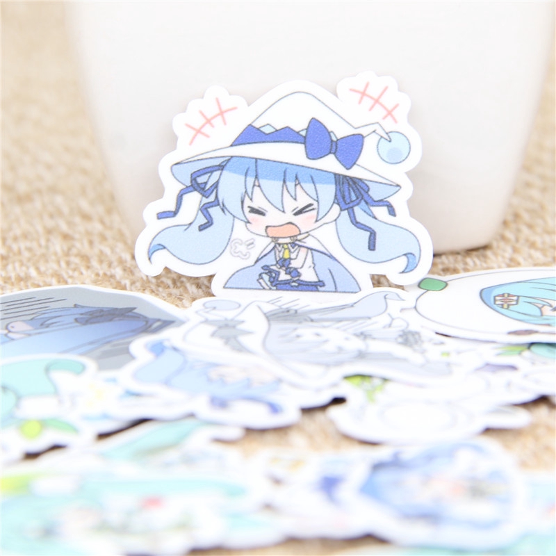 Bộ 40 miếng hình dán họa tiết Hatsune Miku Vocaloid trang trí sổ tay/ sổ nhật ký