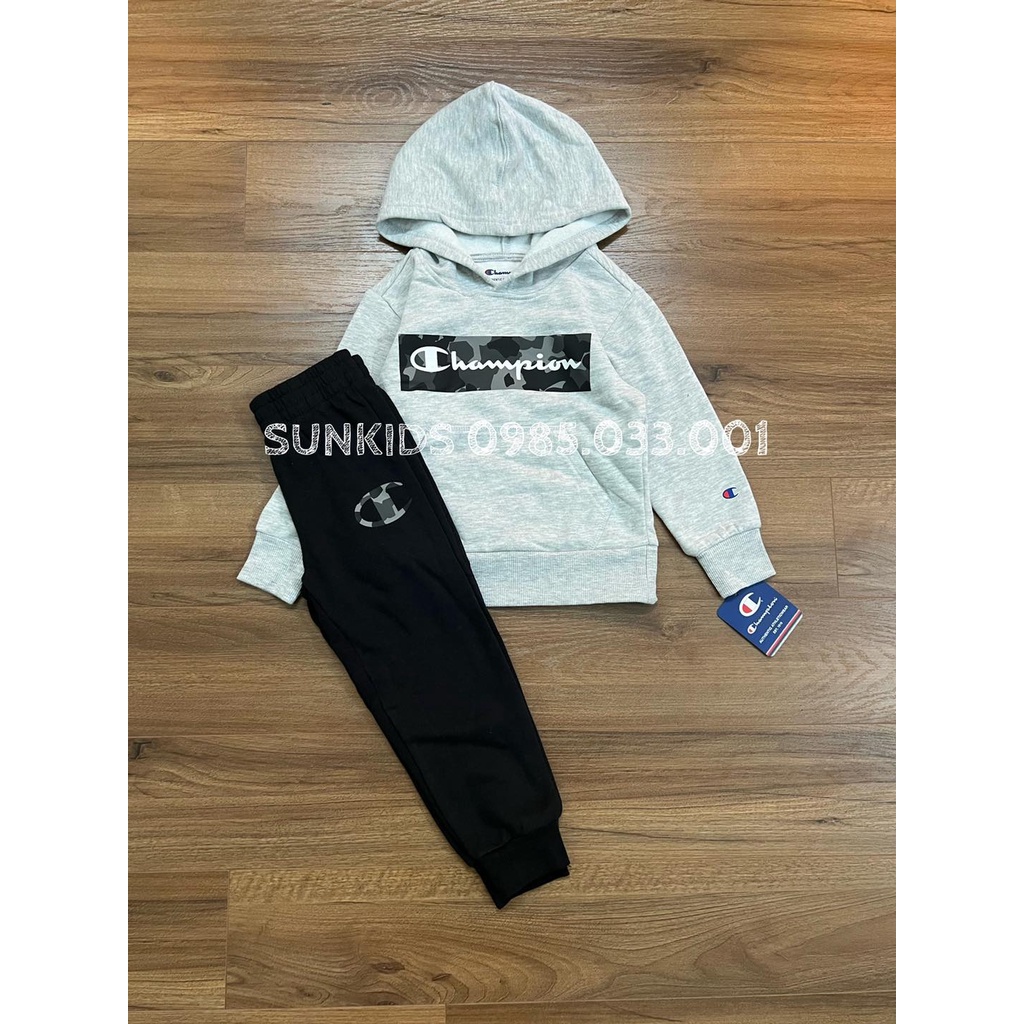 Bộ thu đông hoodie Champion cho bé