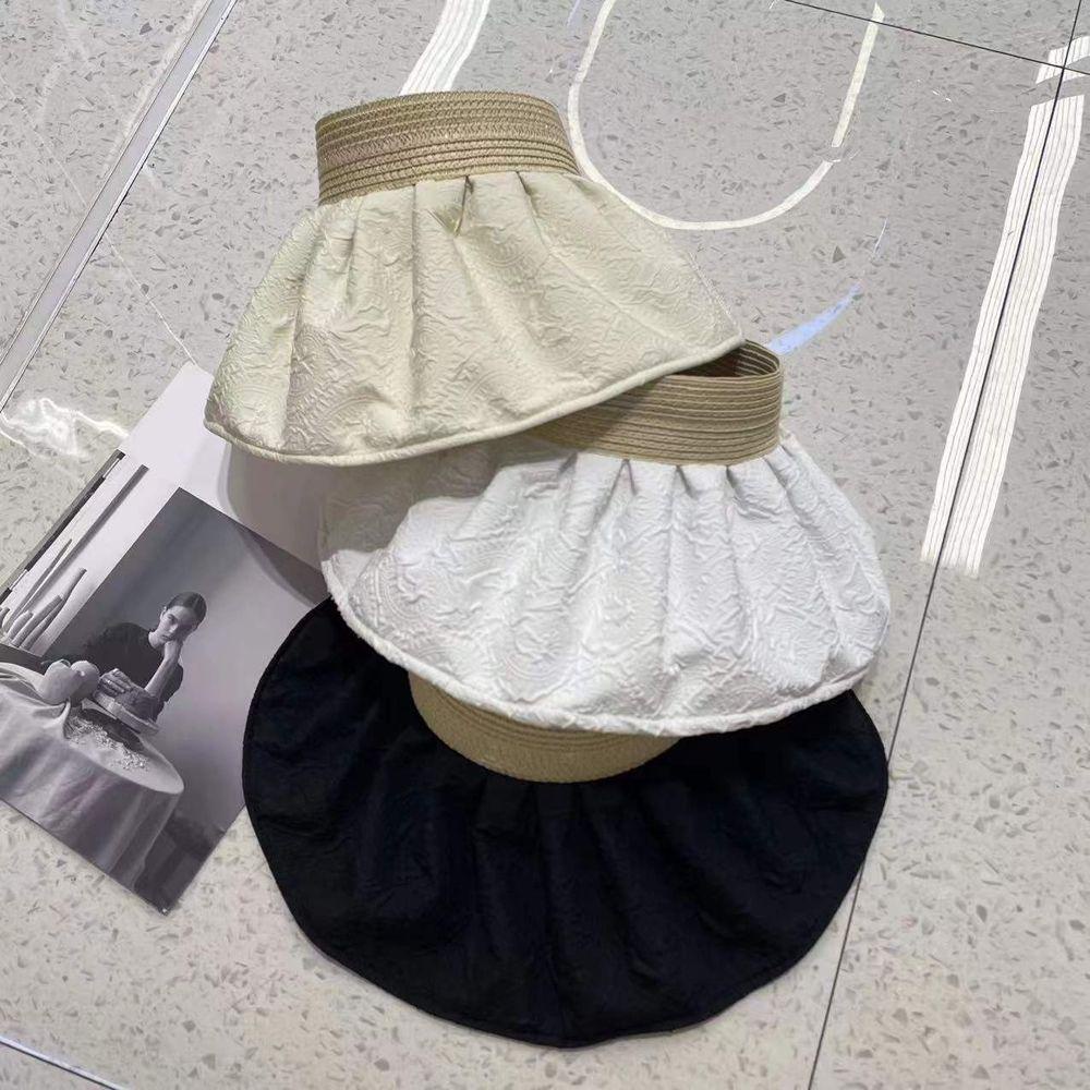 IVORY Mũ Rộng Vành Che Nắng Chất Liệu Cotton Thời Trang Mùa Hè Hàn Quốc Dành Cho Nữ