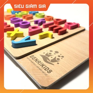 Combo Đồ Chơi 2 Bảng Chữ Cái In Thường Tiếng Việt Và Bảng Số Nổi Bằng Gỗ Benrikids