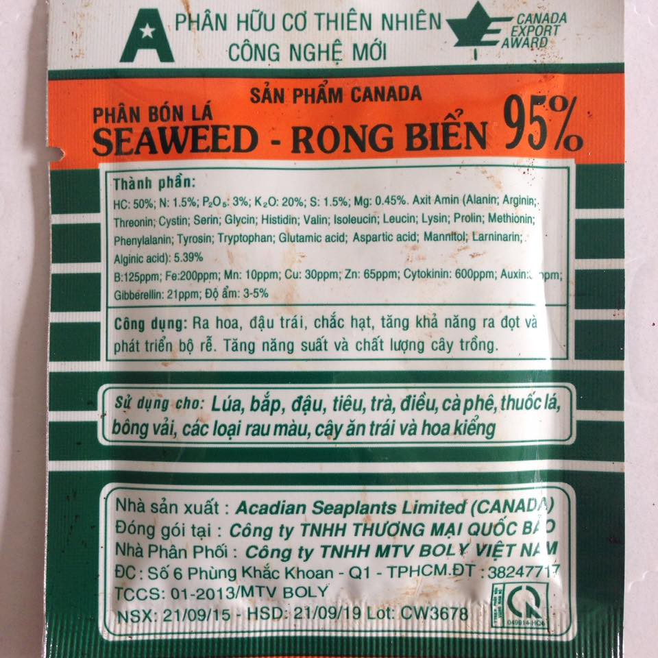 Phân bón lá cao cấp rong biển