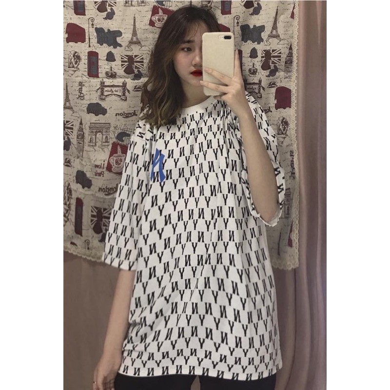 Áo Thun Tay Lỡ Họa Tiết Chữ N.Y Phong Cách Hàn Quốc