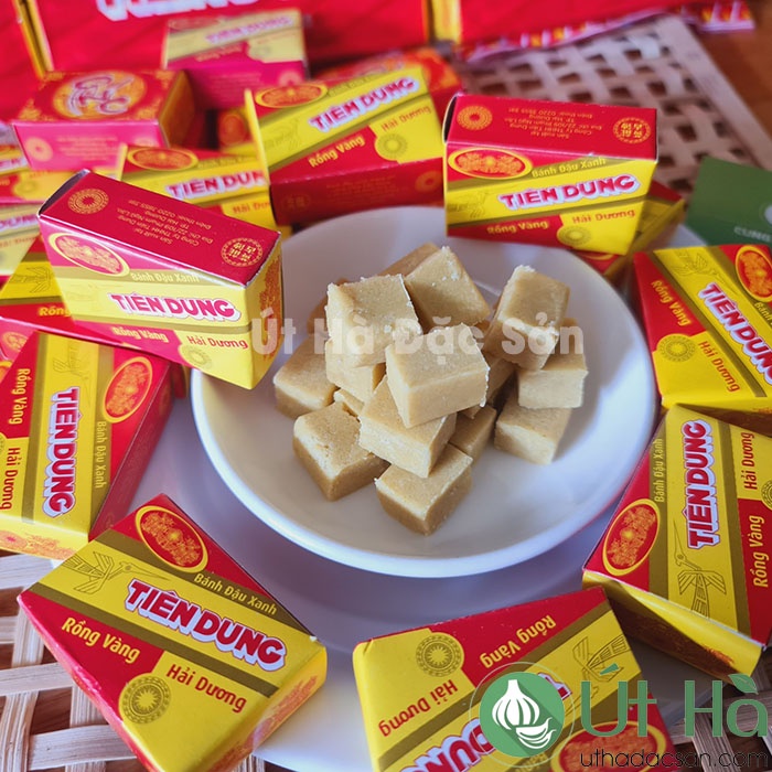 Bánh Đậu Xanh Rồng Vàng Hải Dương Tiên Dung 36 Hộp Nhỏ Giữ Nguyên Hương Vị Cổ Truyền - Út Hà Đặc Sản