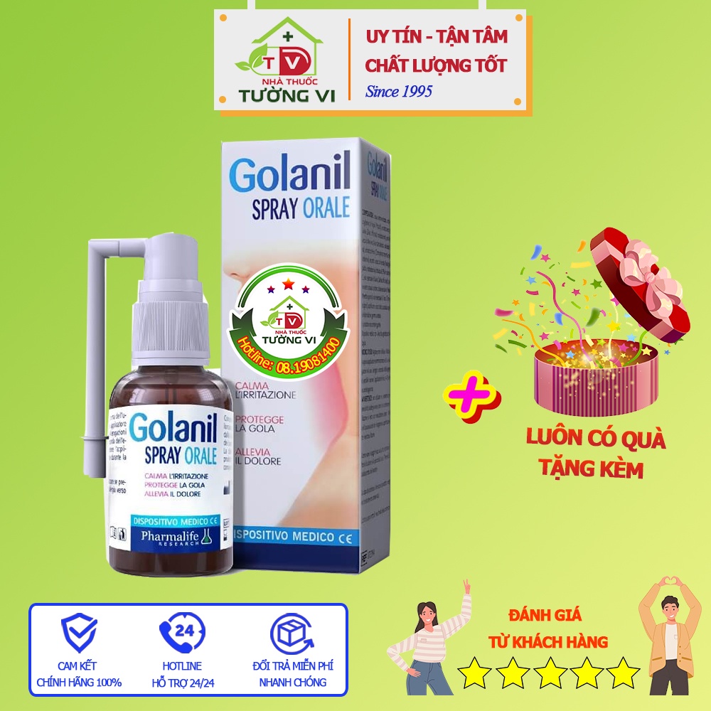 Xịt Họng Golanil Spray Orale – Hỗ trợ giảm ho, nóng rát họng