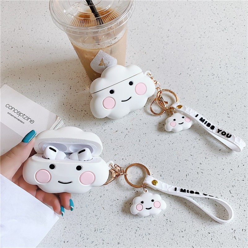 ốp airpod airpods case airpod 2 case airpod pro bọc airpods 2 ốp lưng airpod protective cover ۞Airpods1/2 Apple airpod sleeve airpods creative cute cloud earphone protective tide brand personality net red girl silicone pro3 generation 3