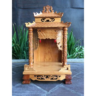 Bàn thờ thần tài ông địa gỗ căm xe 50 x 90cm