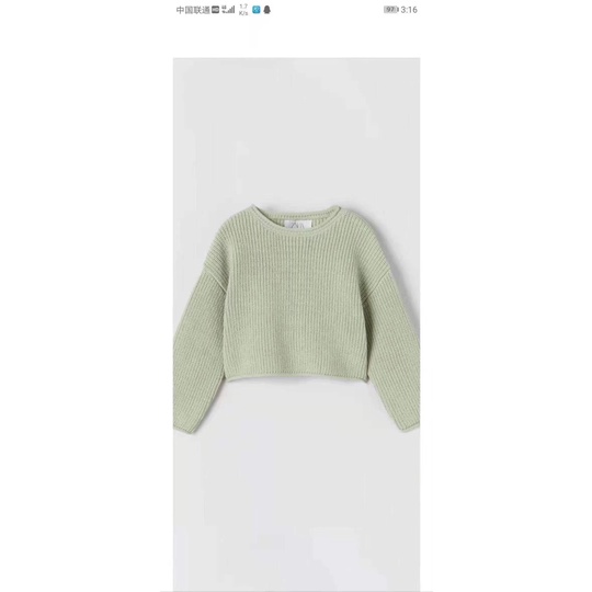 Áo Len Croptop Màu Bạc Hà