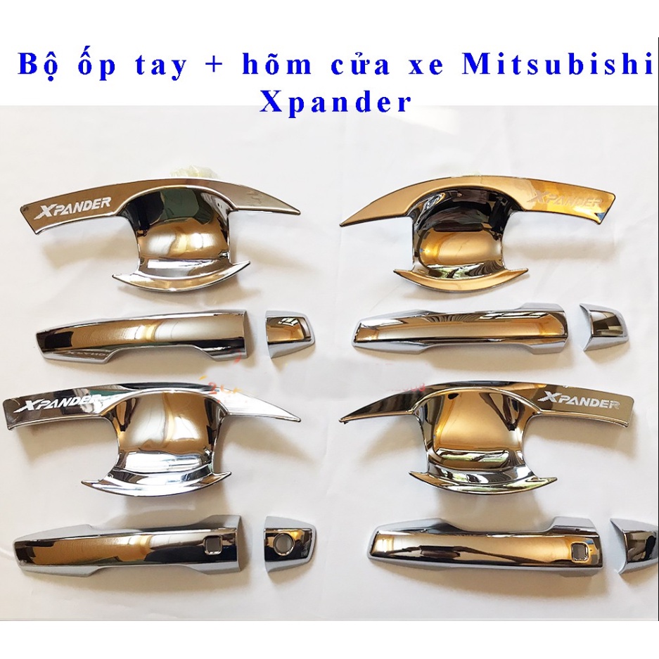 Bộ ốp tay nắm, hõm cửa xe Mitsubishi Xpander, Xpander CROSS 2018- 2021 mạ crom cao cấp