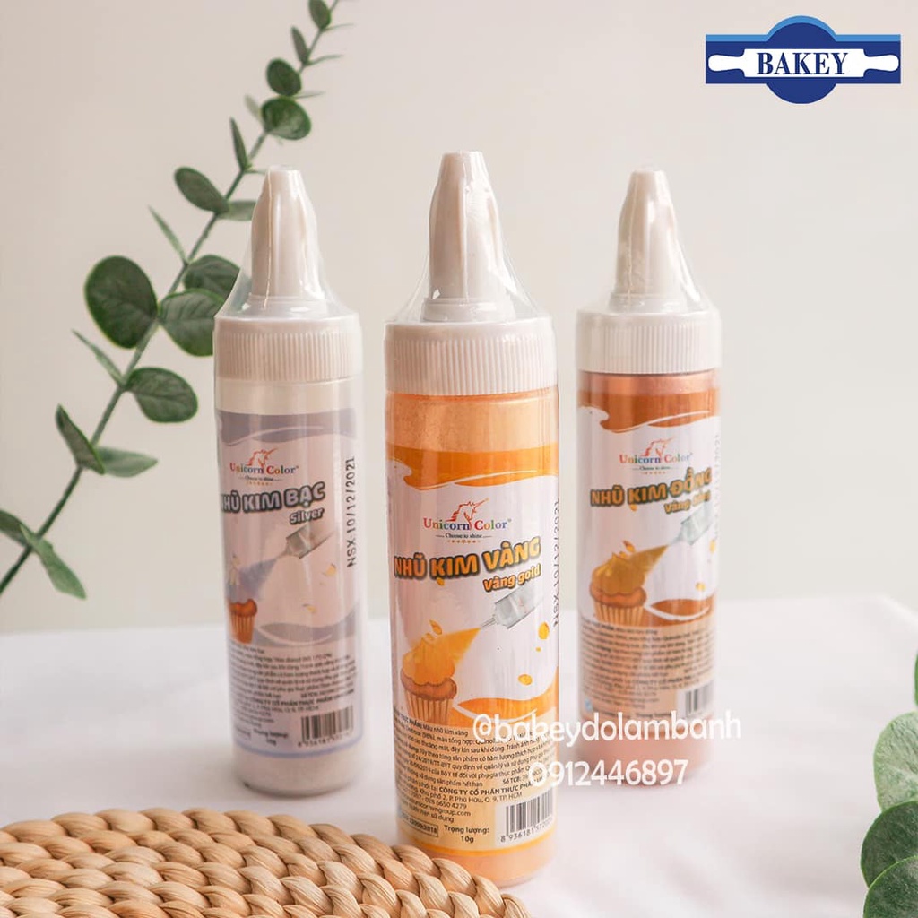 Nhũ kim Unicorn color 3 màu 10g