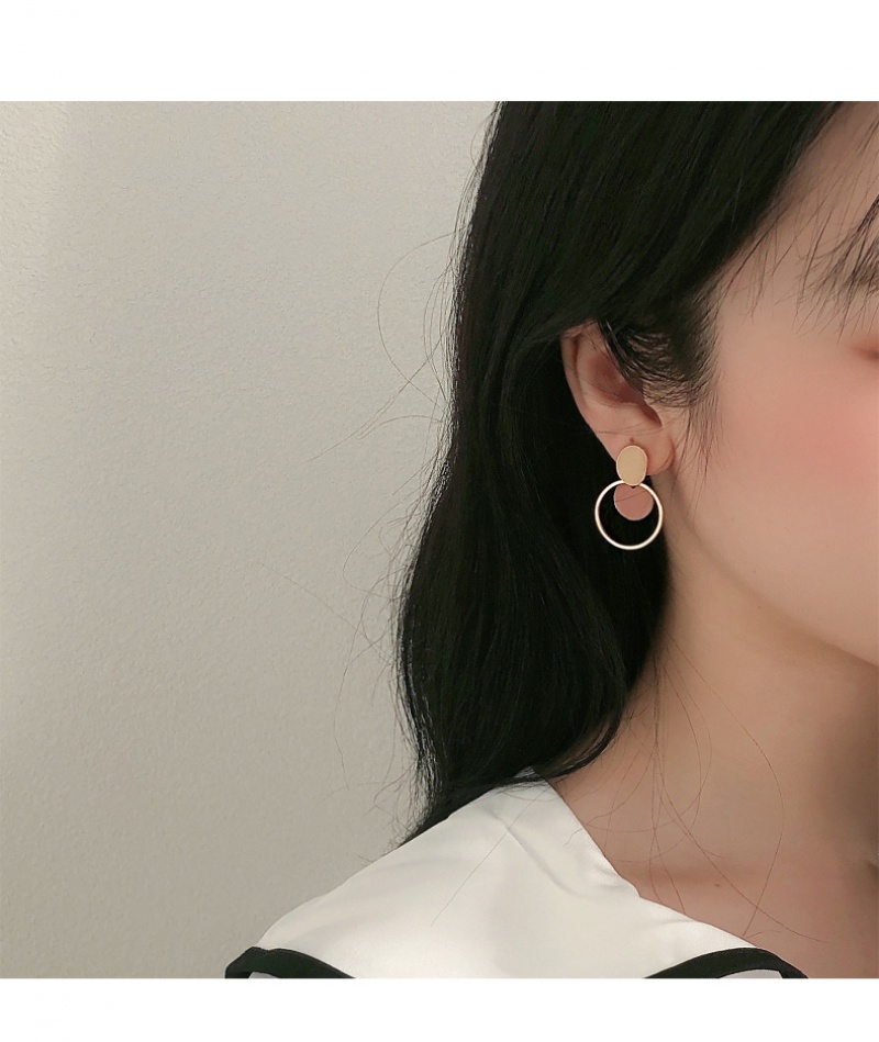 Bông Tai Mạ Bạc 2024 Kiểu Dáng Đơn Giản Phong Cách retro Hàn Quốc Mới