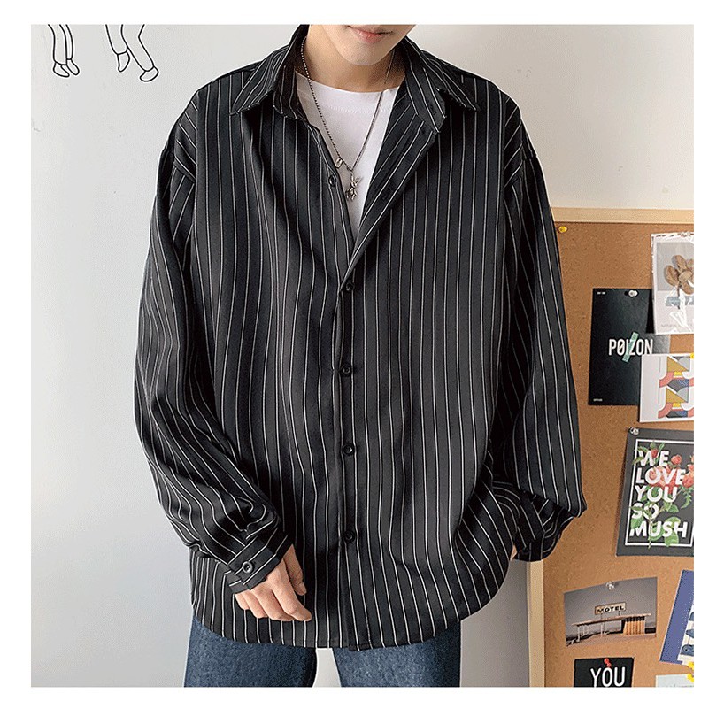 ÁO SƠ MI NAM KẺ SỌC PHONG CÁCH HÀN QUỐC