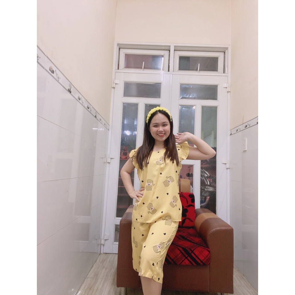 Đồ bộ tole (lanh) tay ngắn quần lửng, cổ tròn mặc nhà, chất vải tole loại 1 siêu thoáng mát [tặng kèm quà xinh xắn]