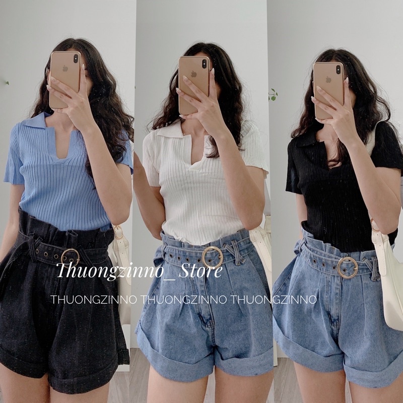 [Ảnh thật/Video]Áo mongtogi gân Santaty Hàn Quốc Áo len Quảng Châu