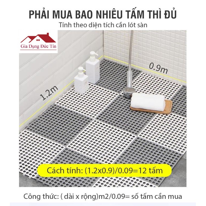 Thảm ghép chống trơn cho nhà tắm, nhà vệ sinh, nhà bếp và các khu vực ẩm ướt và trơn trượt.( 30x30cm một tấm)