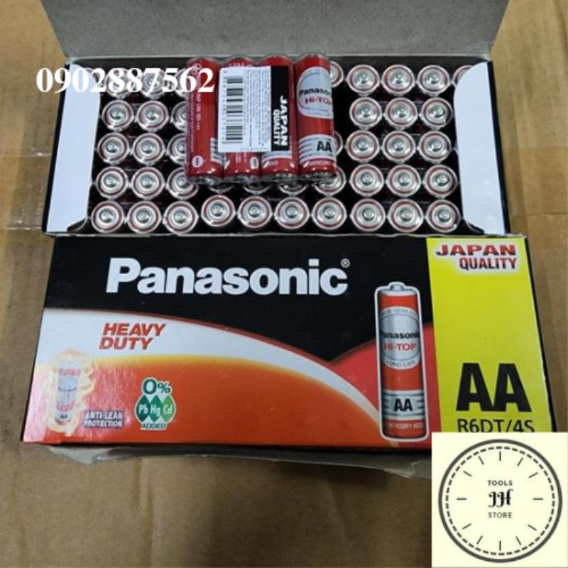 Hộp 60 viên pin AA Panasonic tiểu màu đỏ R6DT-4S chính hãng